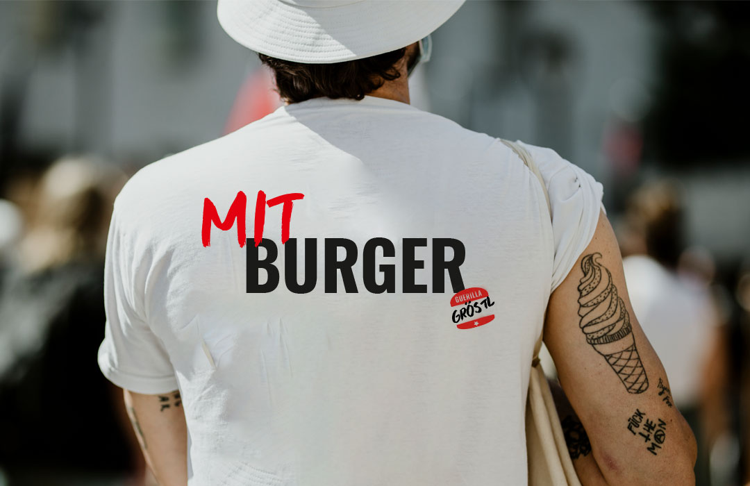 Branding für Guerilla Gröstl Foodtruck und Foodhous für Burger und Fries in Nürnberg, Fürth und Erlangen - wording Mitburger
